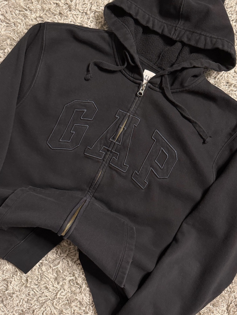 Gap Black On Black Zip Hoodie